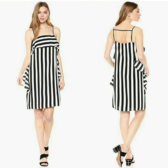 NICOLE MILLER New York Striped Ruffle Dress - Picture 1 of 3